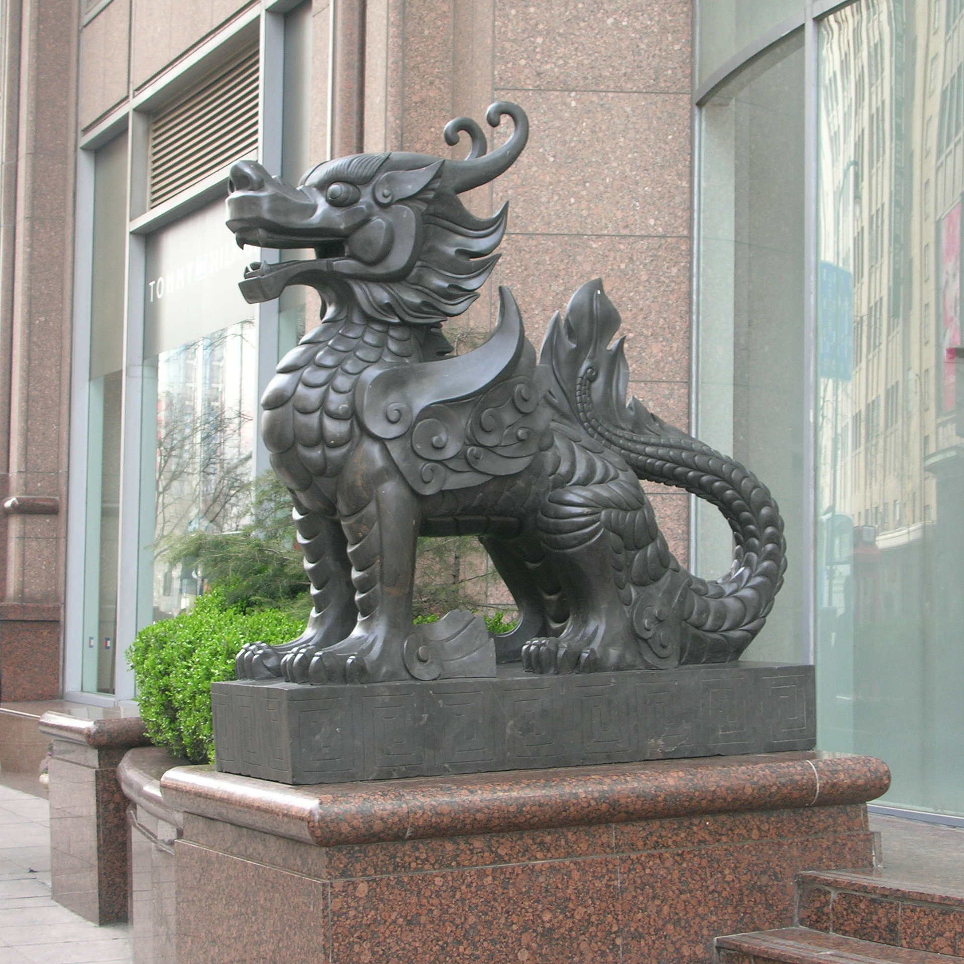 祠堂大院大门口石雕火麒麟 墓地石雕麒麟 石雕麒麟定做