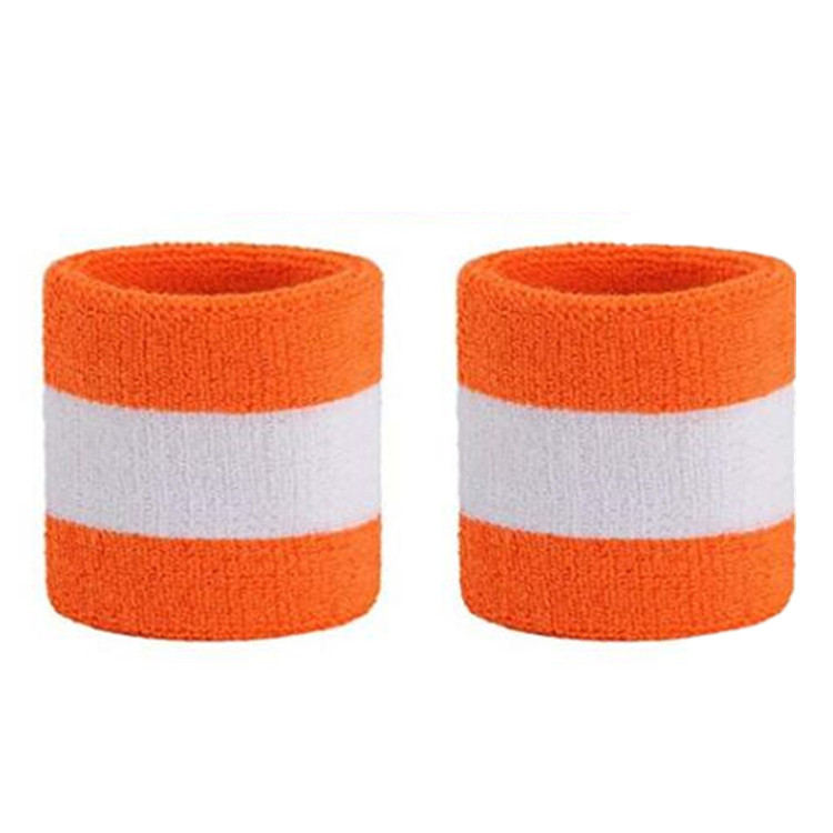 纯棉间色条纹护腕男女擦汗护手腕针织弹性手腕带跑步健身运动护具