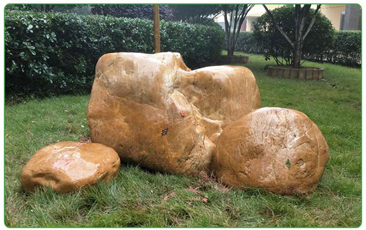 假山园景大型刻字黄蜡石 景观石黄蜡石 公园小区门牌刻字景观石