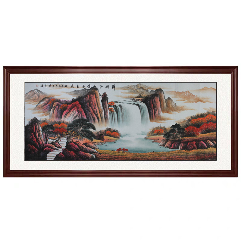 山水画小六尺国画聚宝盆手绘字画批发风水画客厅装饰画