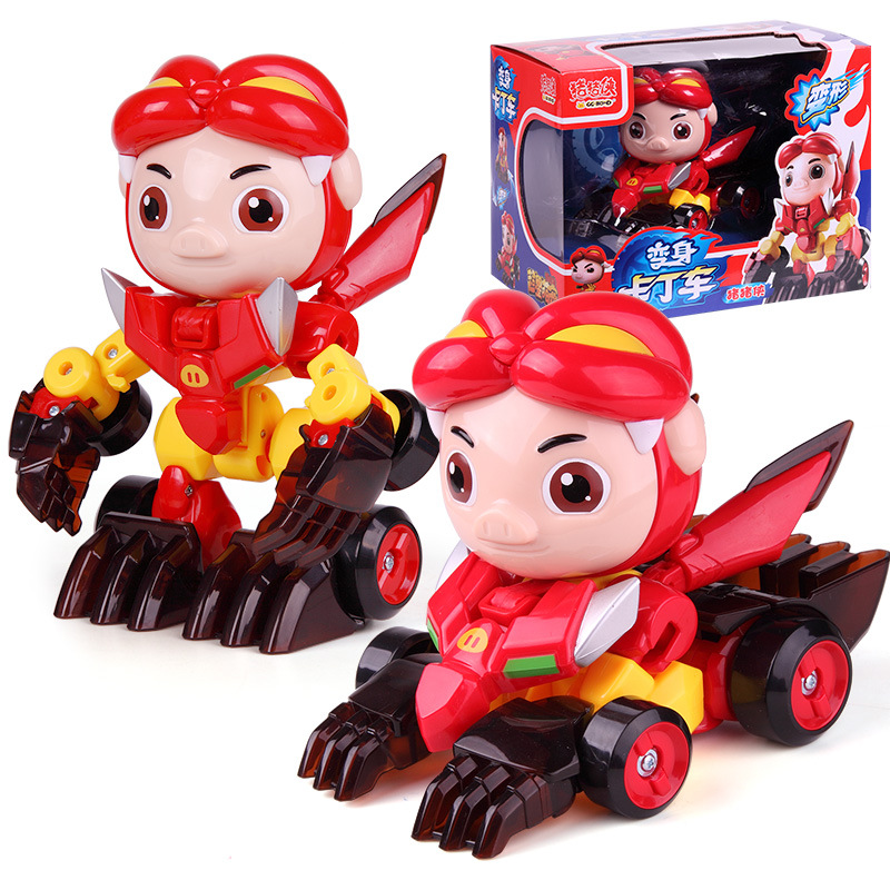 包邮猪猪侠之超星舰队萌宠五合体套装机器人变形卡丁车儿童玩具