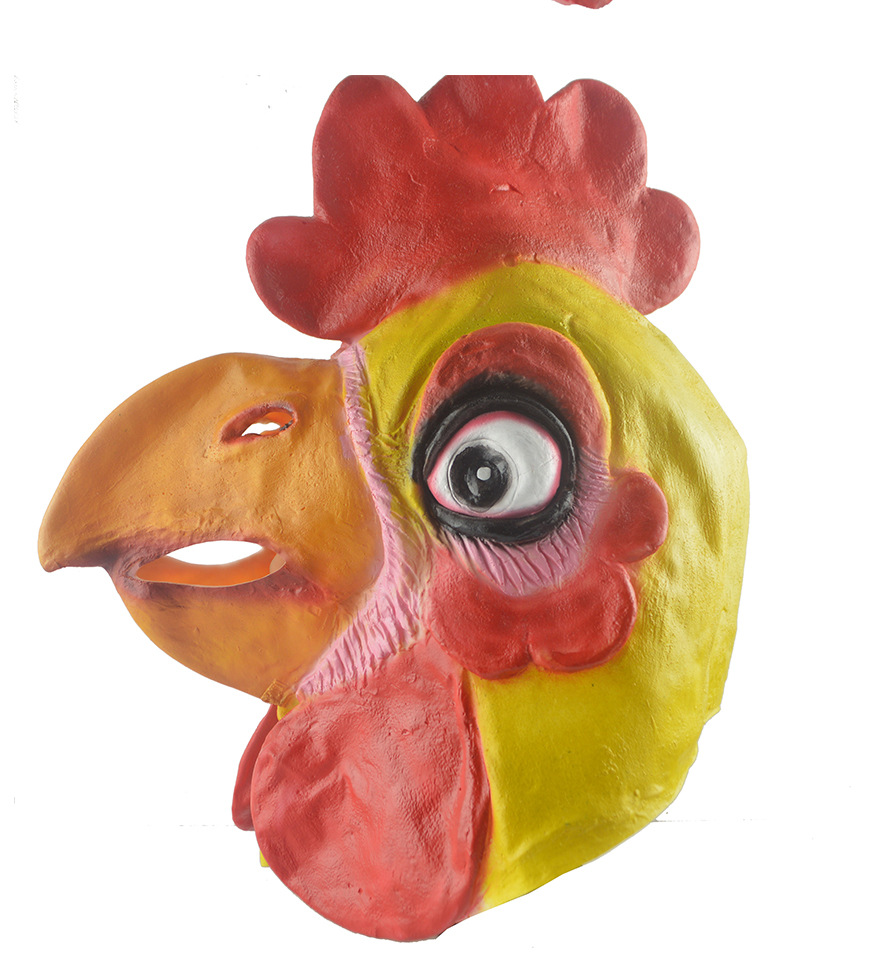 万圣节面具舞会表演面具 出口派对道具 公鸡头面具鸡头面具动物