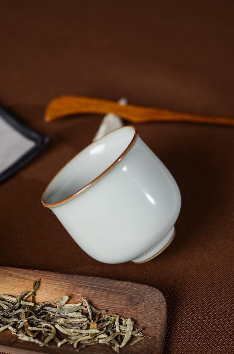景德镇官窑汝窑品茗茶杯闻香功夫茶具全手工主人杯单杯茶道个人杯