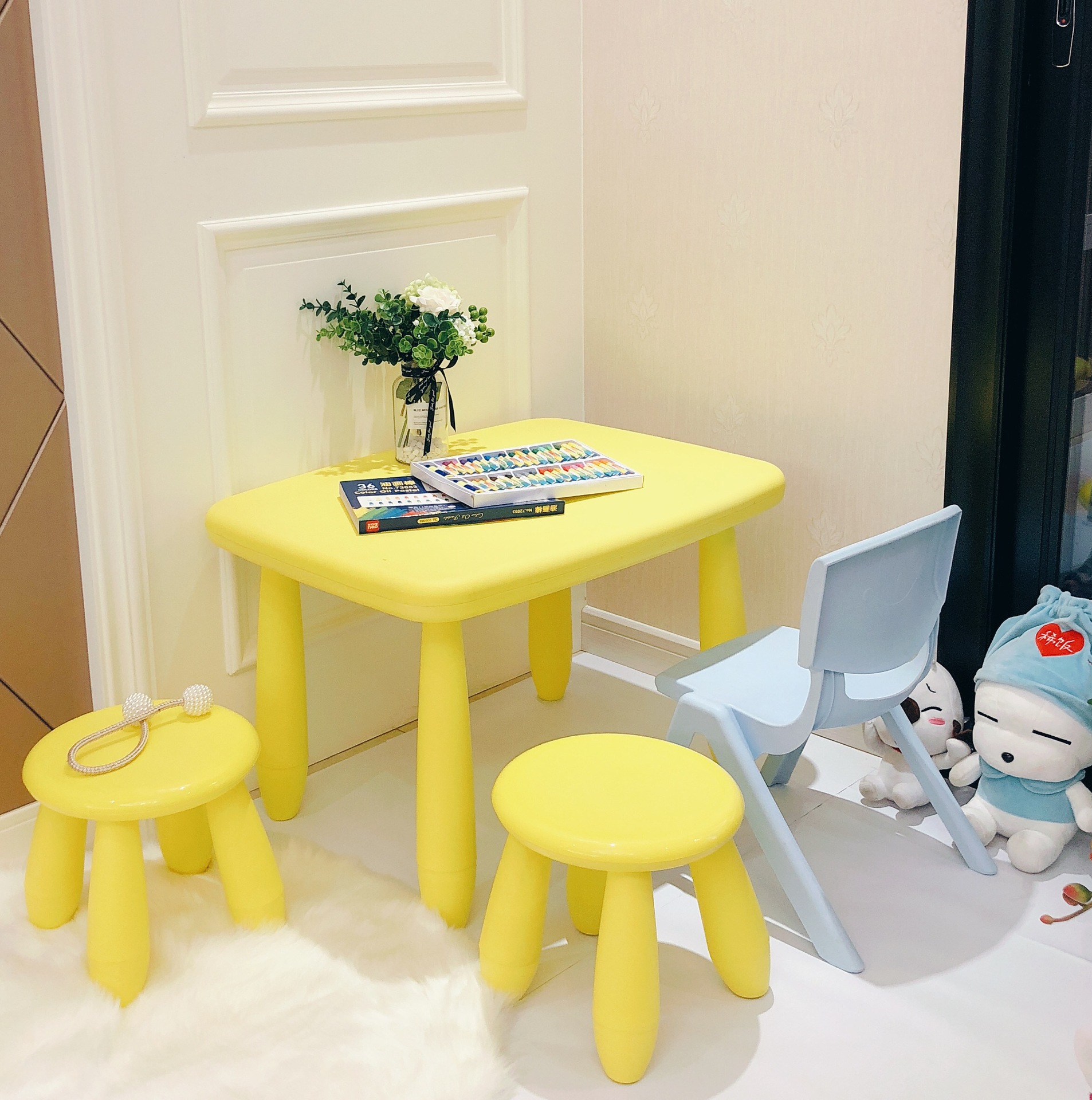 幼儿园儿童桌椅塑料学习桌玩具游戏桌家用宝宝小桌子小孩桌长方形