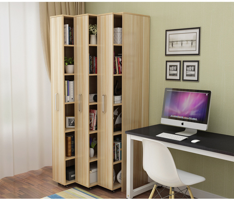 储物防尘可移动隐形书柜抽拉带轮推拉小书架收纳抽拉柜抽屉式收纳