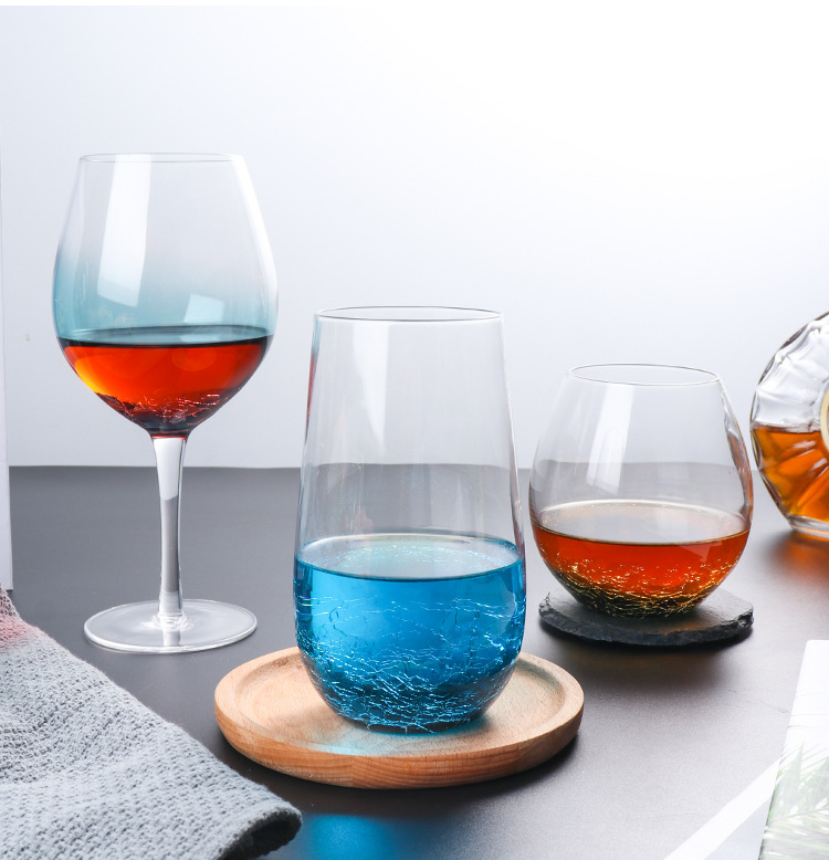 地摊好货冰裂纹玻璃温水杯透明创意饮料杯家用牛奶杯果汁杯红酒杯