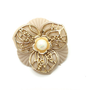 金咏兴新款大气百搭双层电镀镂空六叶鞋花鞋扣鞋饰品批发