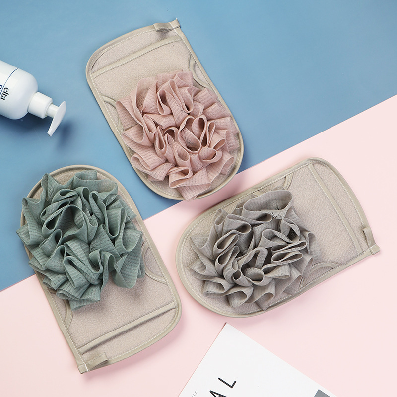 bath towel bath towel bath gloves household double-sided bath supplies adult bath flower strong rubbing gray mud