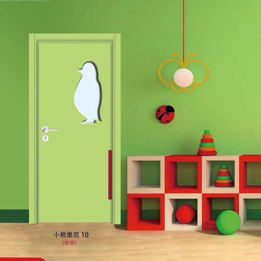 产品名称:儿童房间门/幼儿园教室门   材质工艺:复全木板,实木木方架