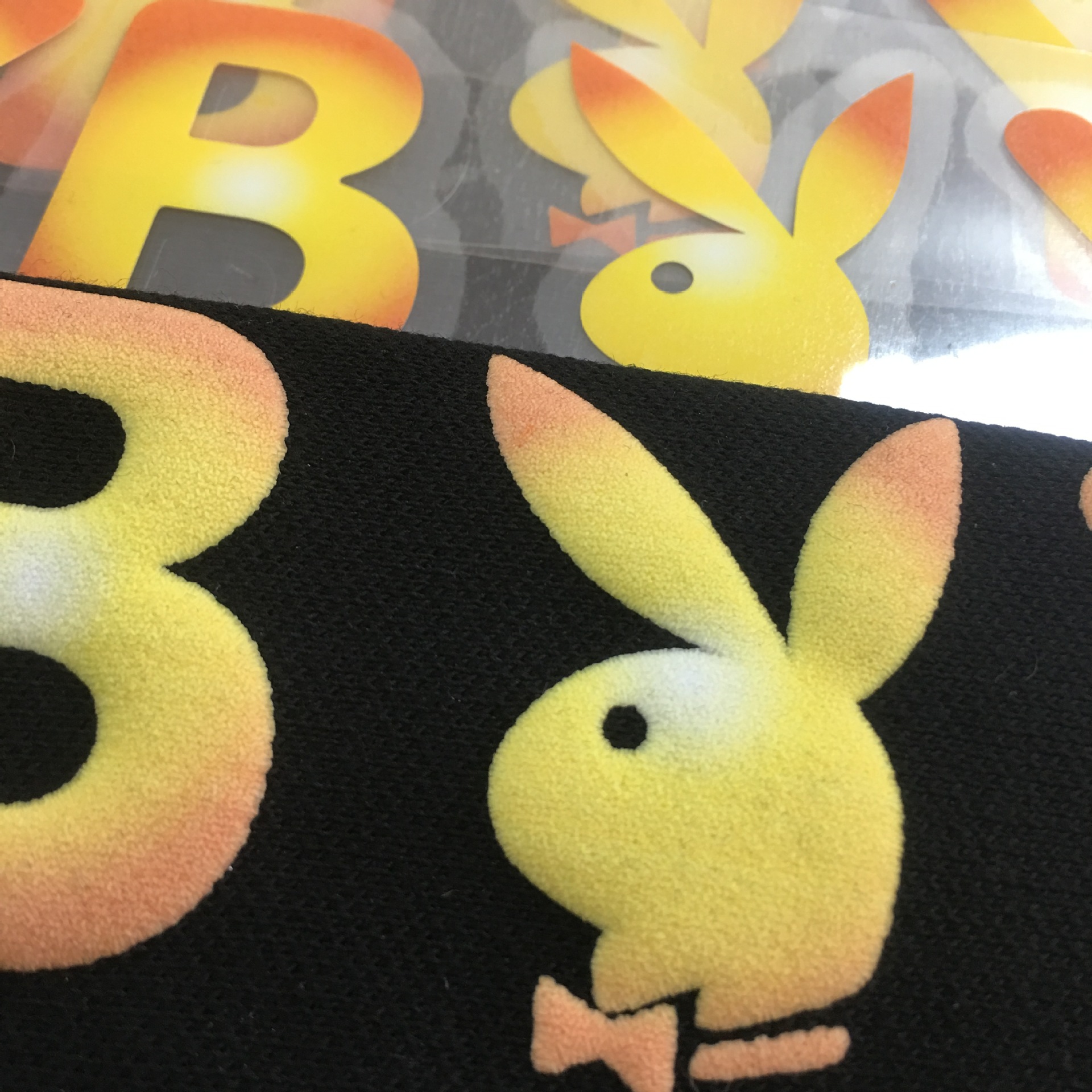 黑色白色加温pu发泡刻字膜 烫画印花带定位膜pet发泡打印热转印膜