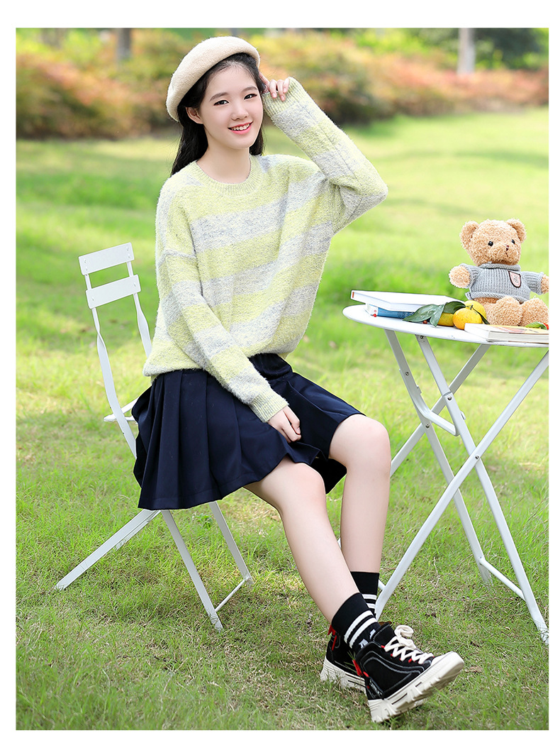 2019秋冬新款韩版初中生毛衣女宽松套头外穿高中学生少女冬装上衣