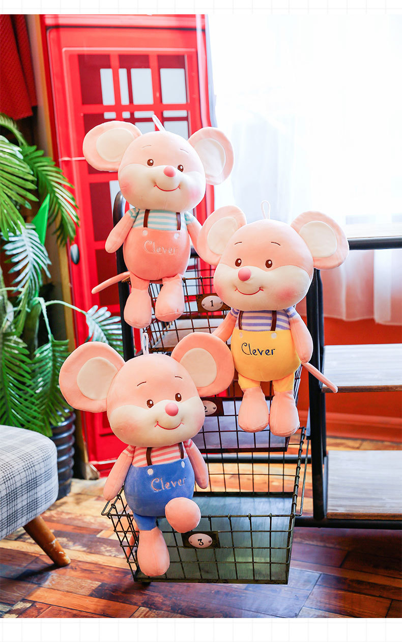 毛绒公仔,玩偶,娃娃-创意爆款老鼠公仔毛绒玩具鼠年吉祥物聪明鼠玩偶