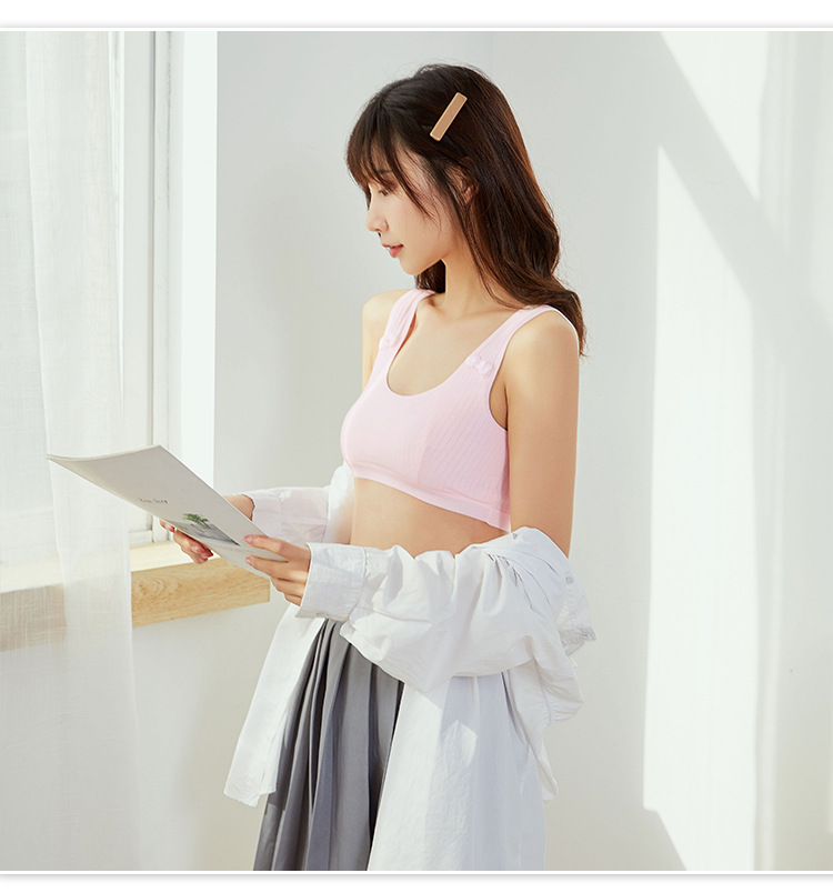 韩式50枝人棉内衣 少女无钢圈文胸 中学生抹胸发育期背心式内衣