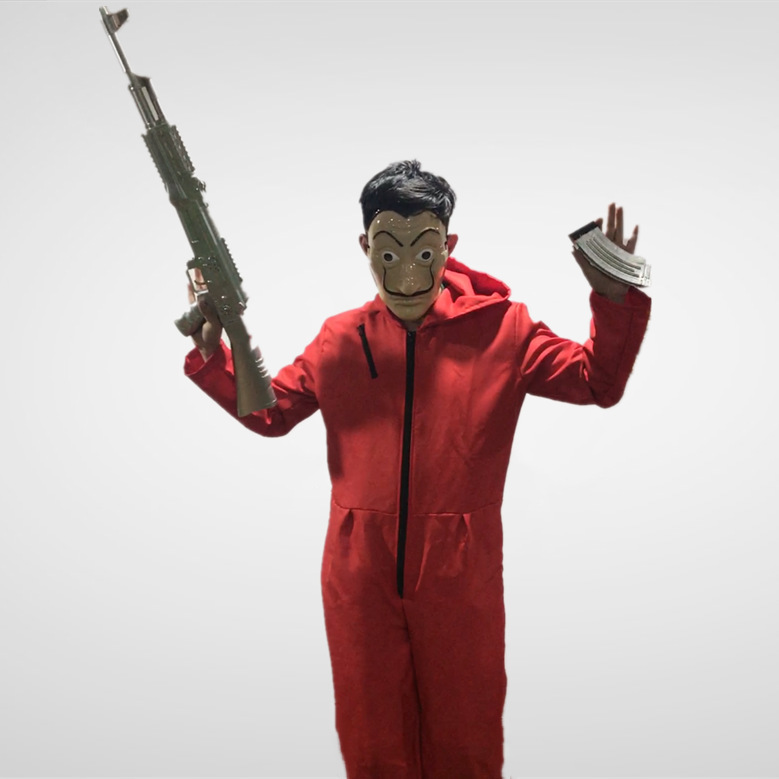 纸钞屋cosplay服装亚马逊服装 达利服红色连体衣 纸钞屋动漫服装