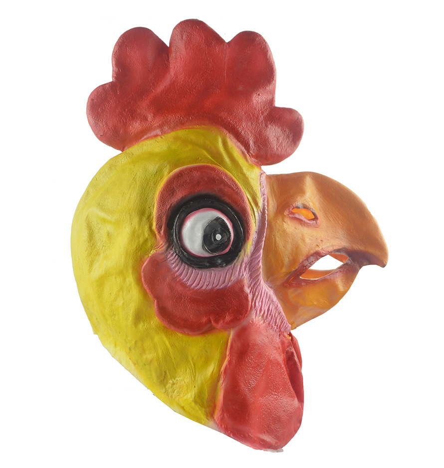 万圣节面具公鸡头套创意面具拍摄影假面舞会主播派对道具头套动物