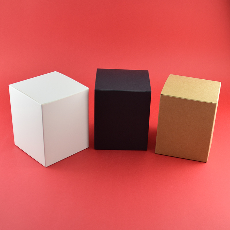 批发牛皮纸包装盒牛卡纸盒折叠茶叶咖啡包装纸盒白色红糖小盒子