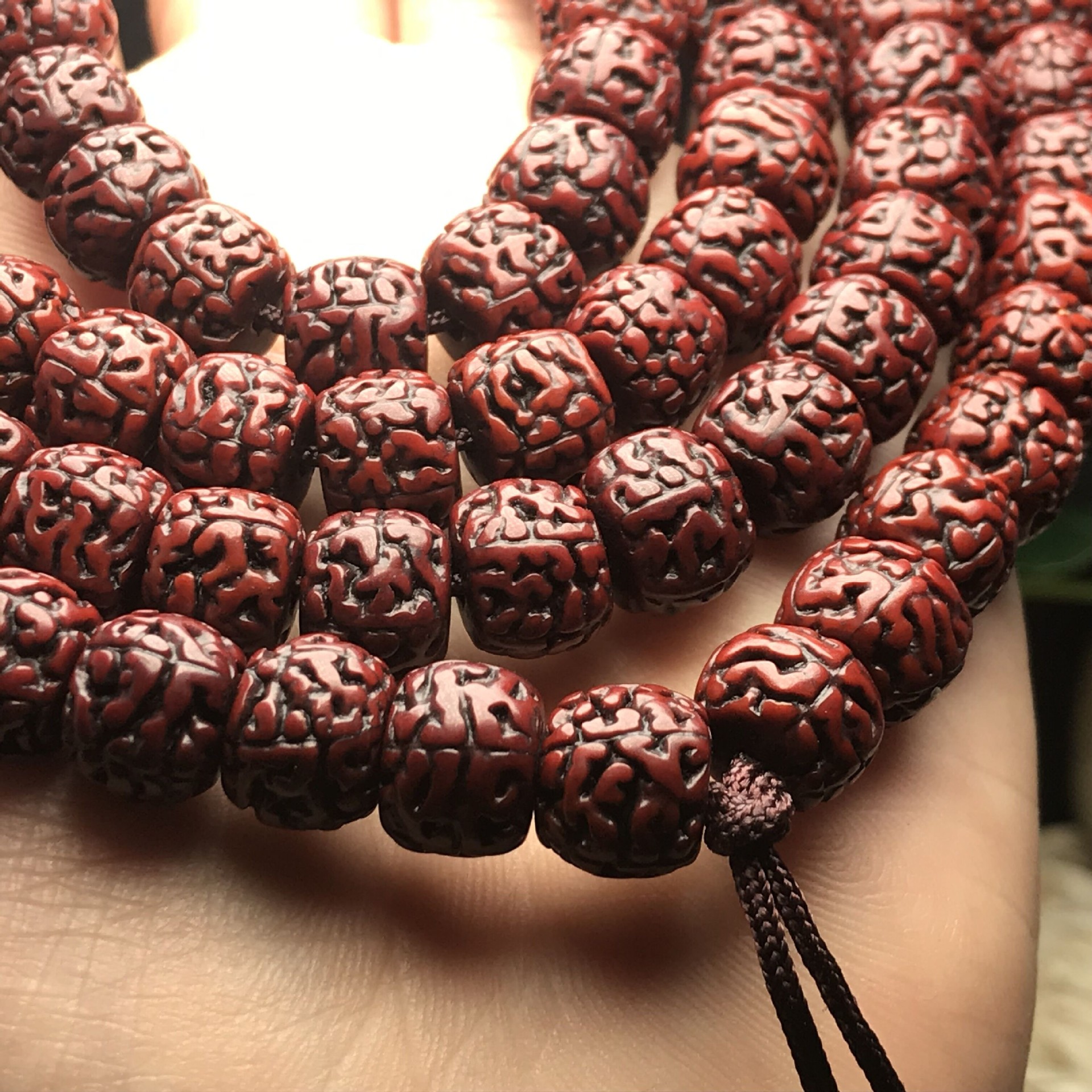 复古做旧五5瓣玄武纹小金刚菩提子 108颗藏式金刚菩提手链