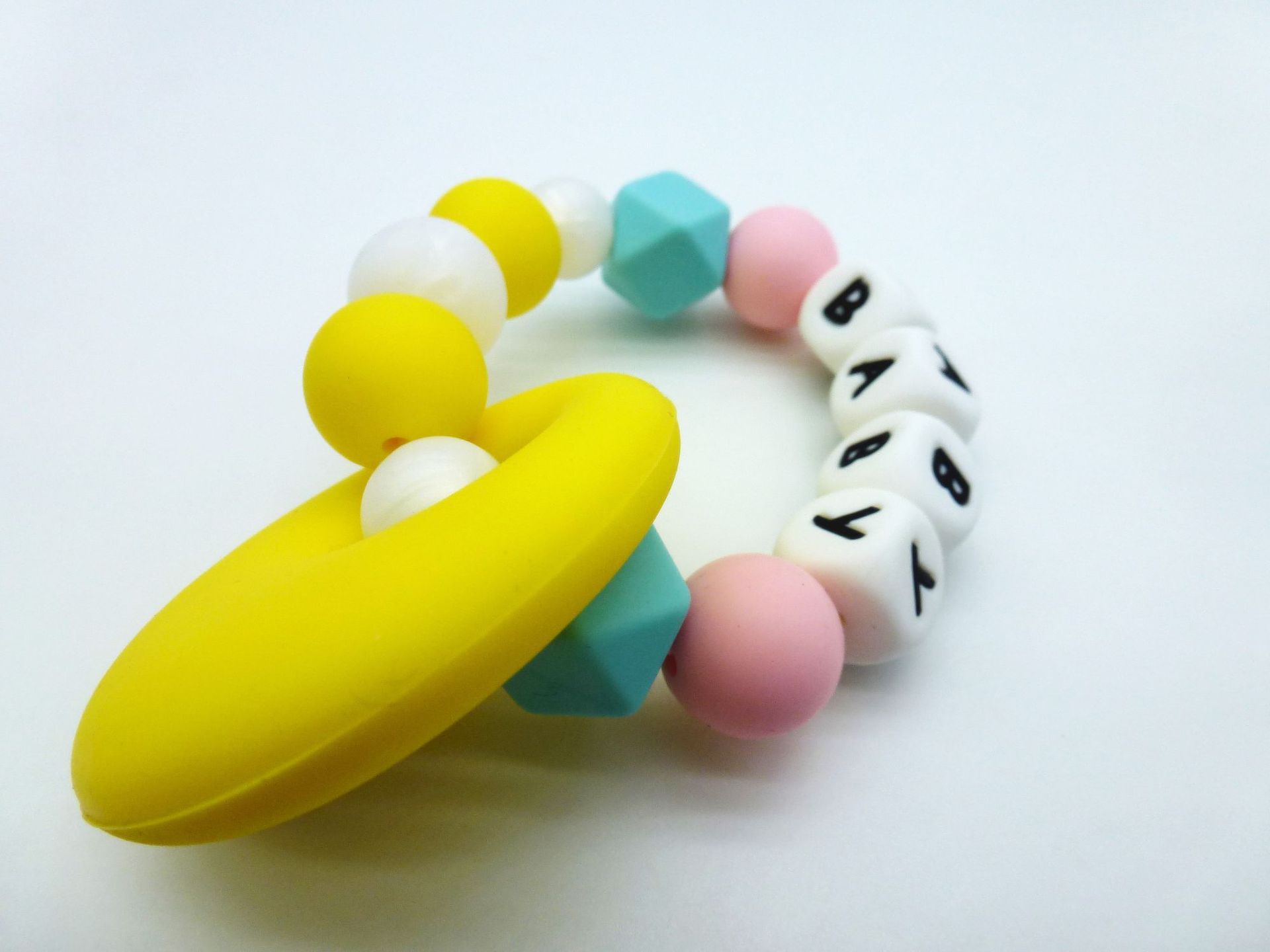 圆圈手链牙胶 宝宝磨牙棒 婴儿磨牙棒 咬咬胶可水煮 无毒安全硅胶