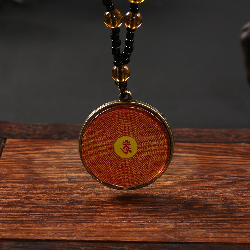 2019新款楞严咒吊坠合金护身符经文佛像唐卡图案定制批发饰品挂件