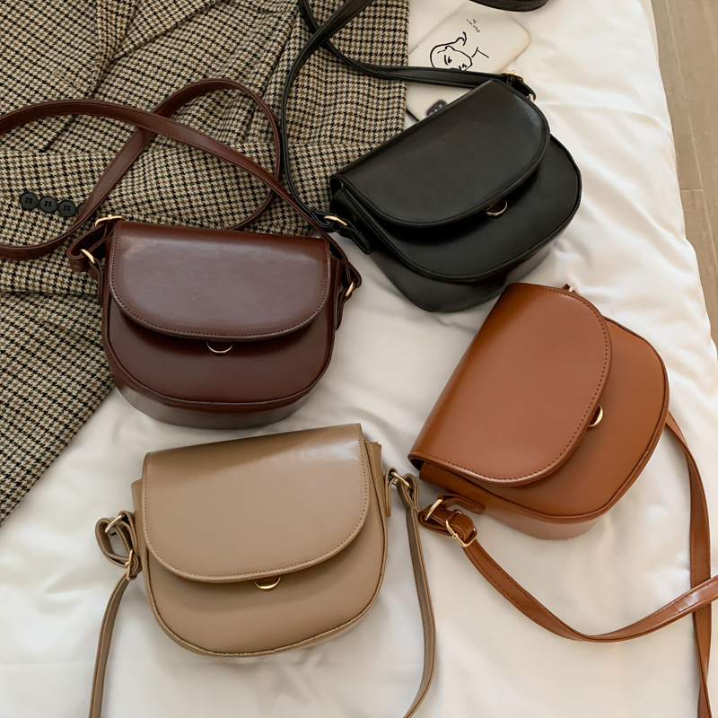 Autumn and Winter High Quality Small Bag Women's 2019 Autumn and Winter New Korean Style Crossbody Saddle Bag Fashion Solid Color Mini Shoulder Bag