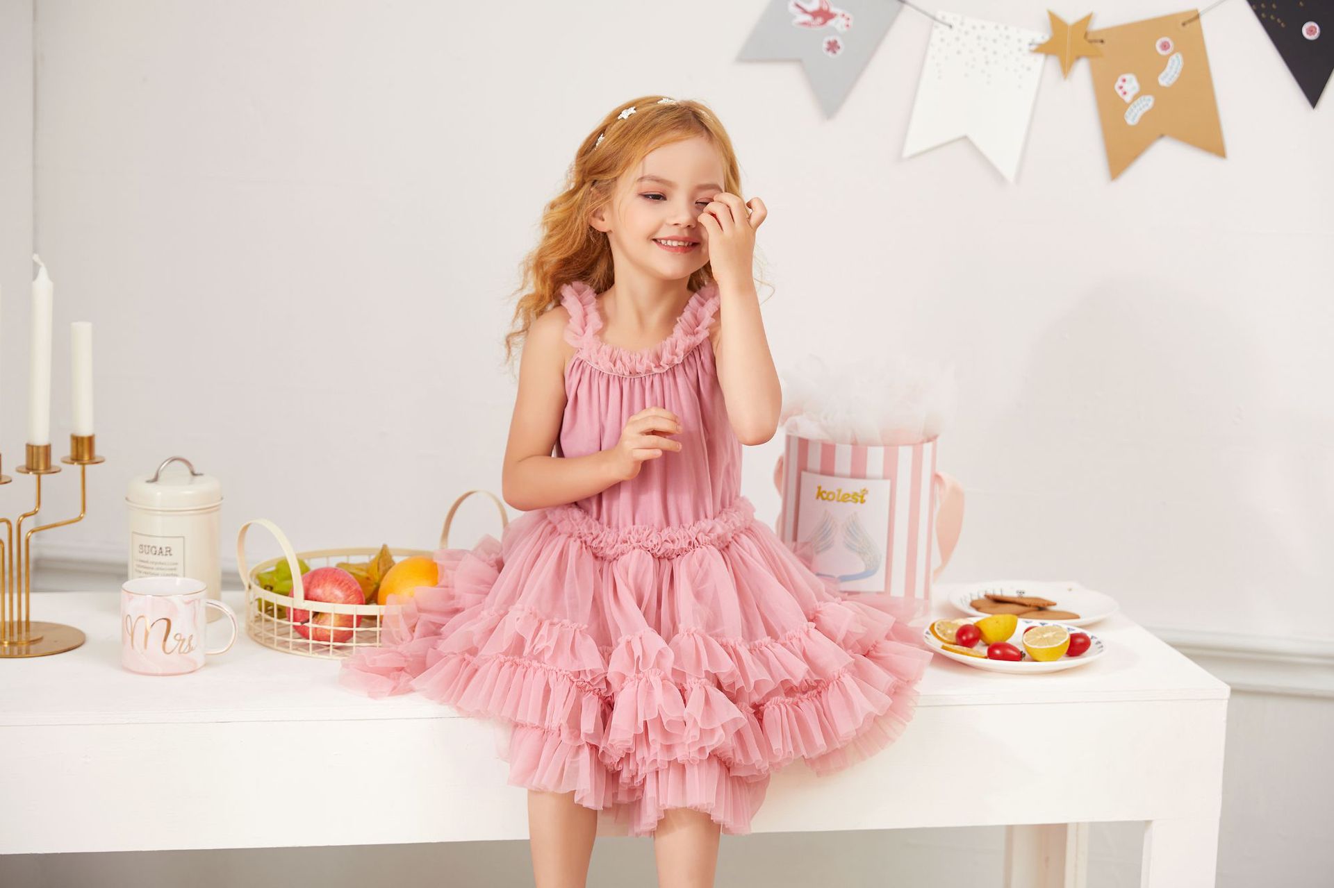 现货dolly纱裙公主tutu裙女童蓬蓬裙宝宝周岁礼裙超仙连衣裙代发