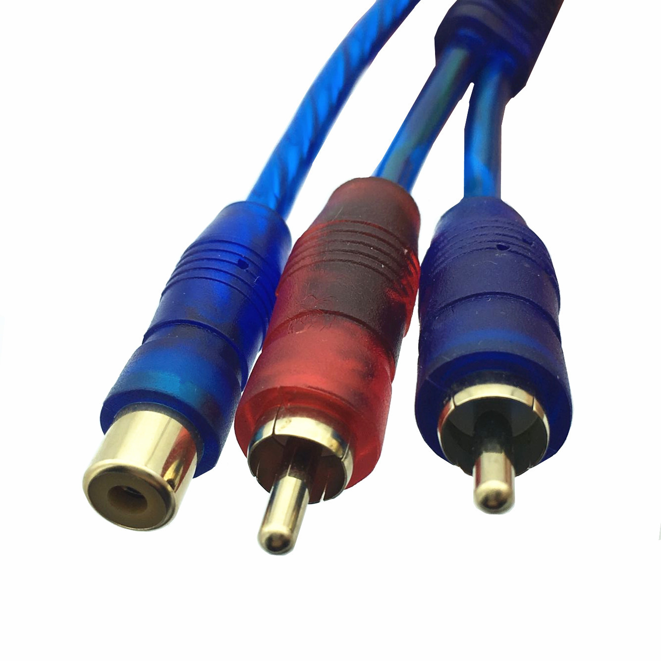 一分二镀金1rcato2rca音频视频莲花线3rca线av音视频线公母线