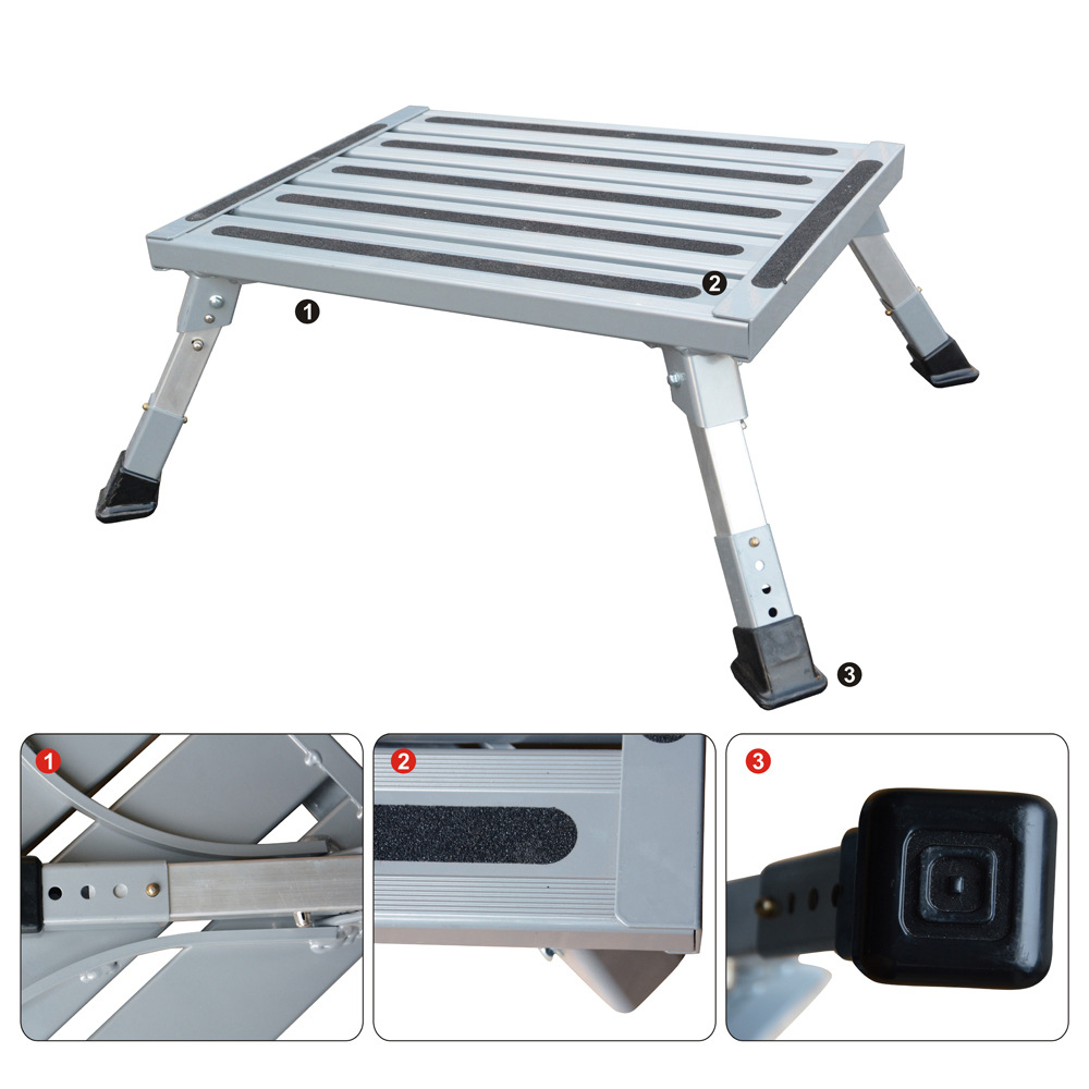 可伸缩房车凳子可调节铝凳折叠凳子tuogao rv step stools
