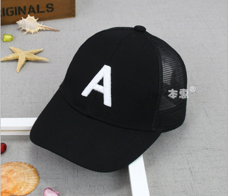 儿童棒球帽网帽夏季新款儿童帽子smile字母童帽时尚潮帽批发