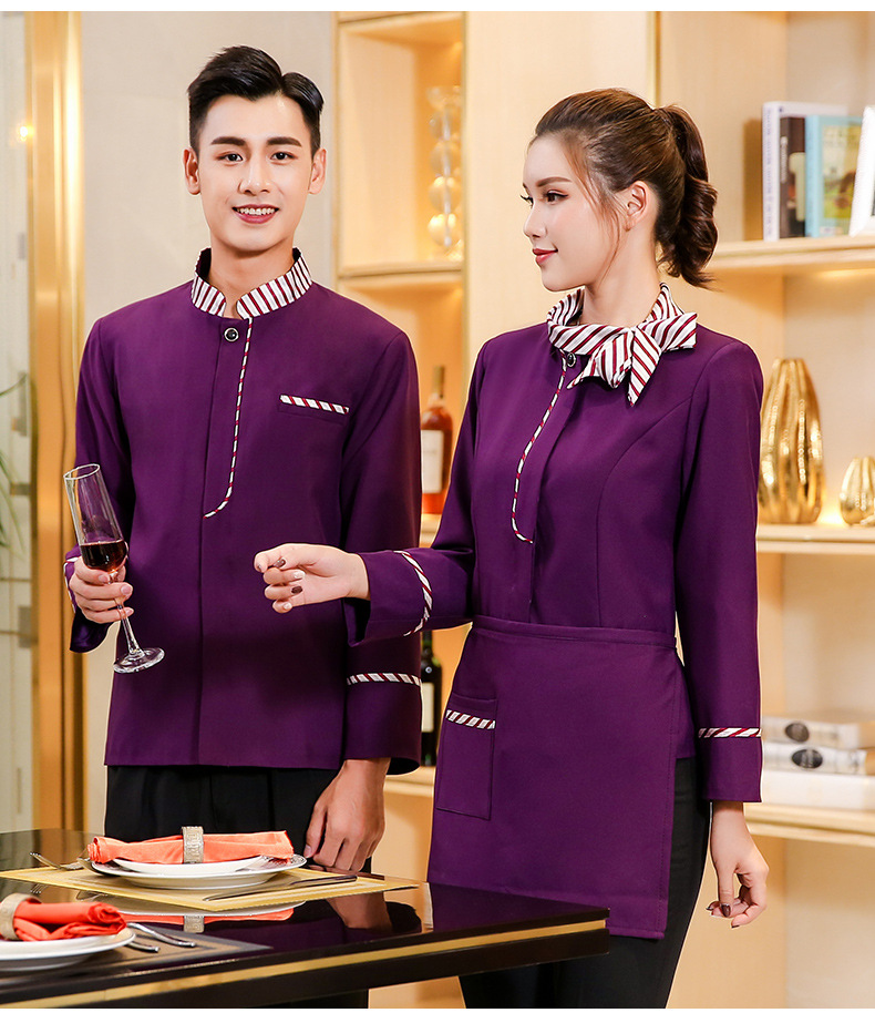 定制logo五大酒店前厅服务员工作衣服秋冬季新款男女长袖制服