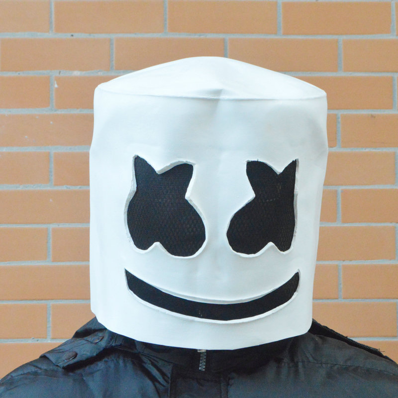 百大dj头套头盔棉花糖头盔头套marshmello头套百大音乐节气氛道具