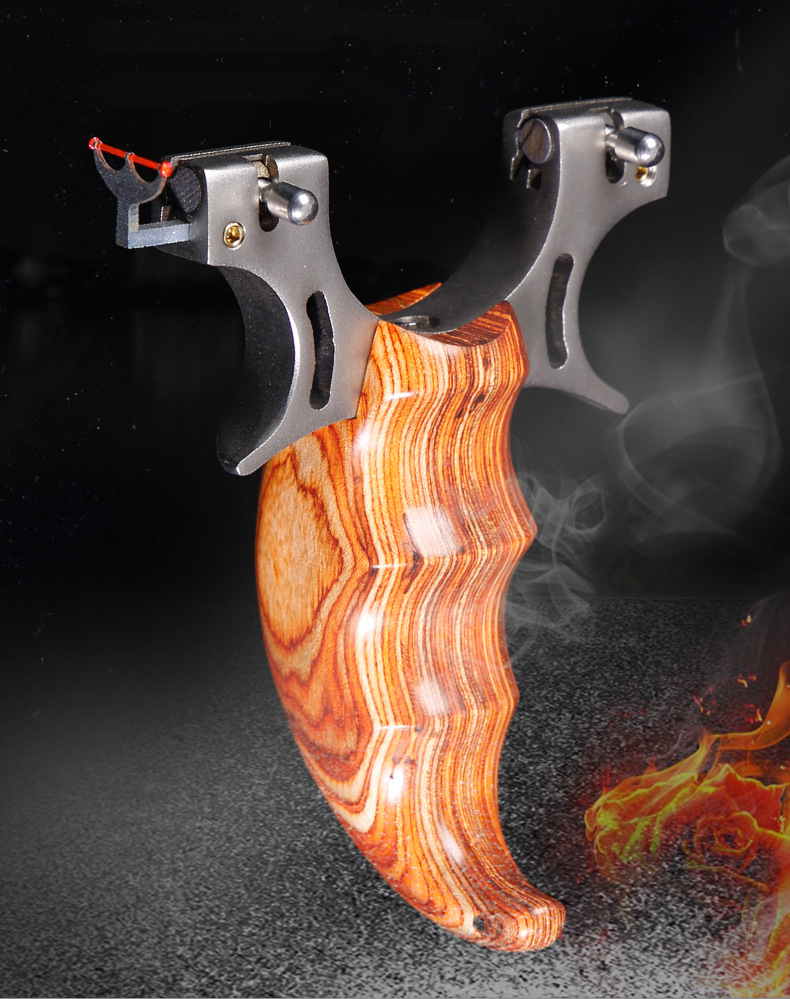 锁凤弹弓凸轮轴快压弹工扁皮筋免绑不锈钢弹弓户外弹工实木手柄弓