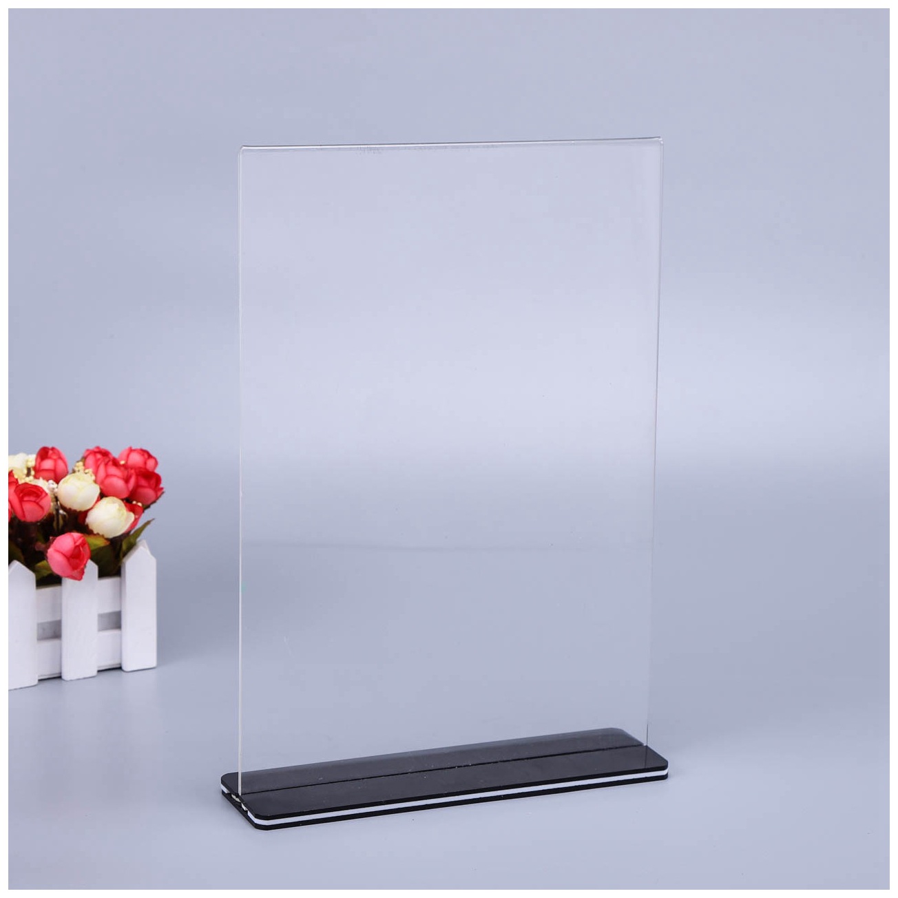 现货t型亚克力抽拉式a4a5a6台卡台签 双面透明桌牌立牌酒水展示牌