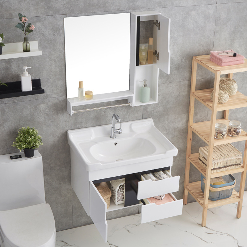 现代简约小户型pvc出口浴室柜卫生间台盆柜组合北欧洗手盆组合柜