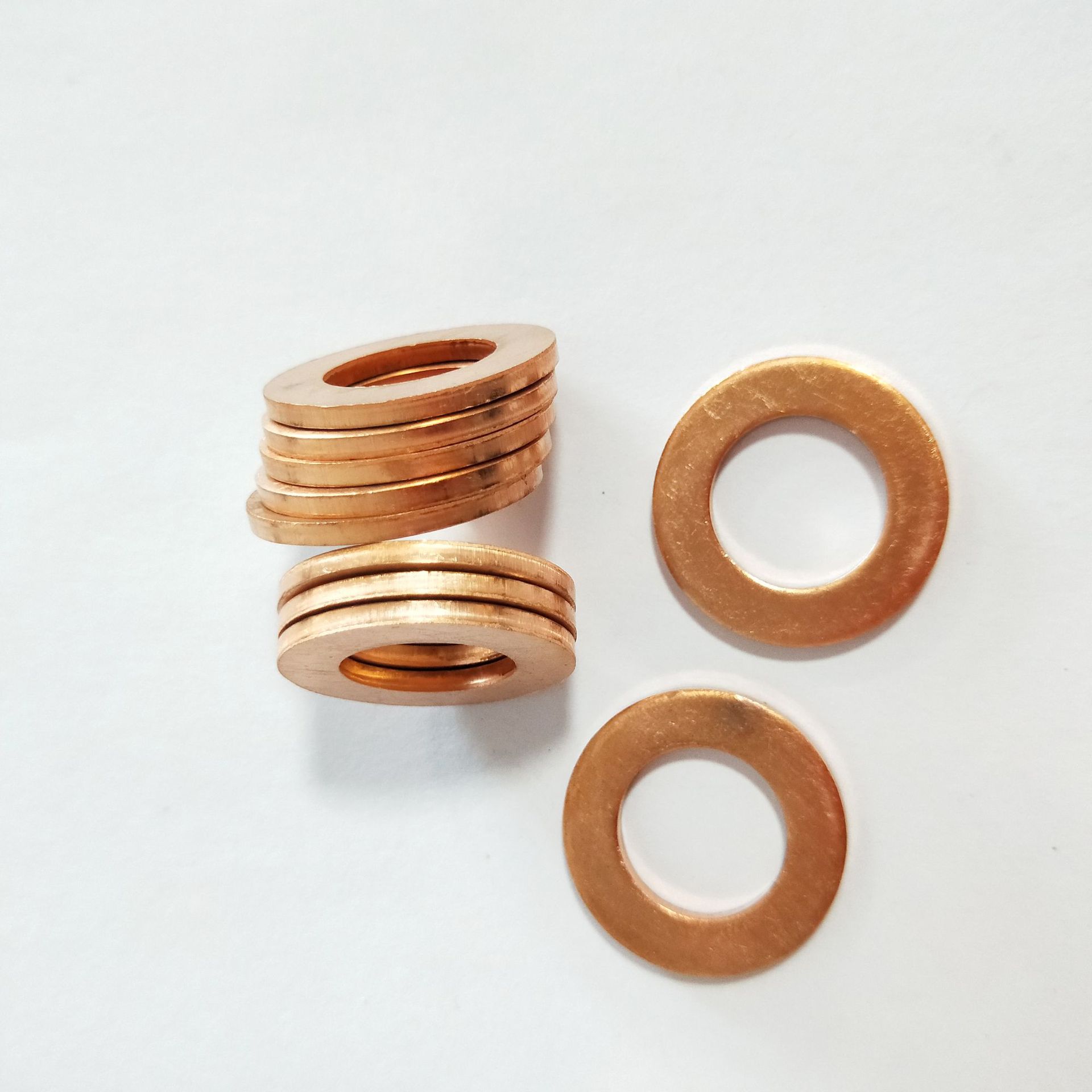 工厂供应铜垫片退火紫铜垫圈铜介子圆形平垫片尺寸可加工定制