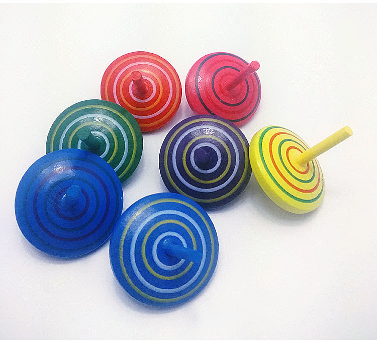 木质手转小陀螺玩具彩色手动旋转悠悠转开业礼品义乌实惠小赠品