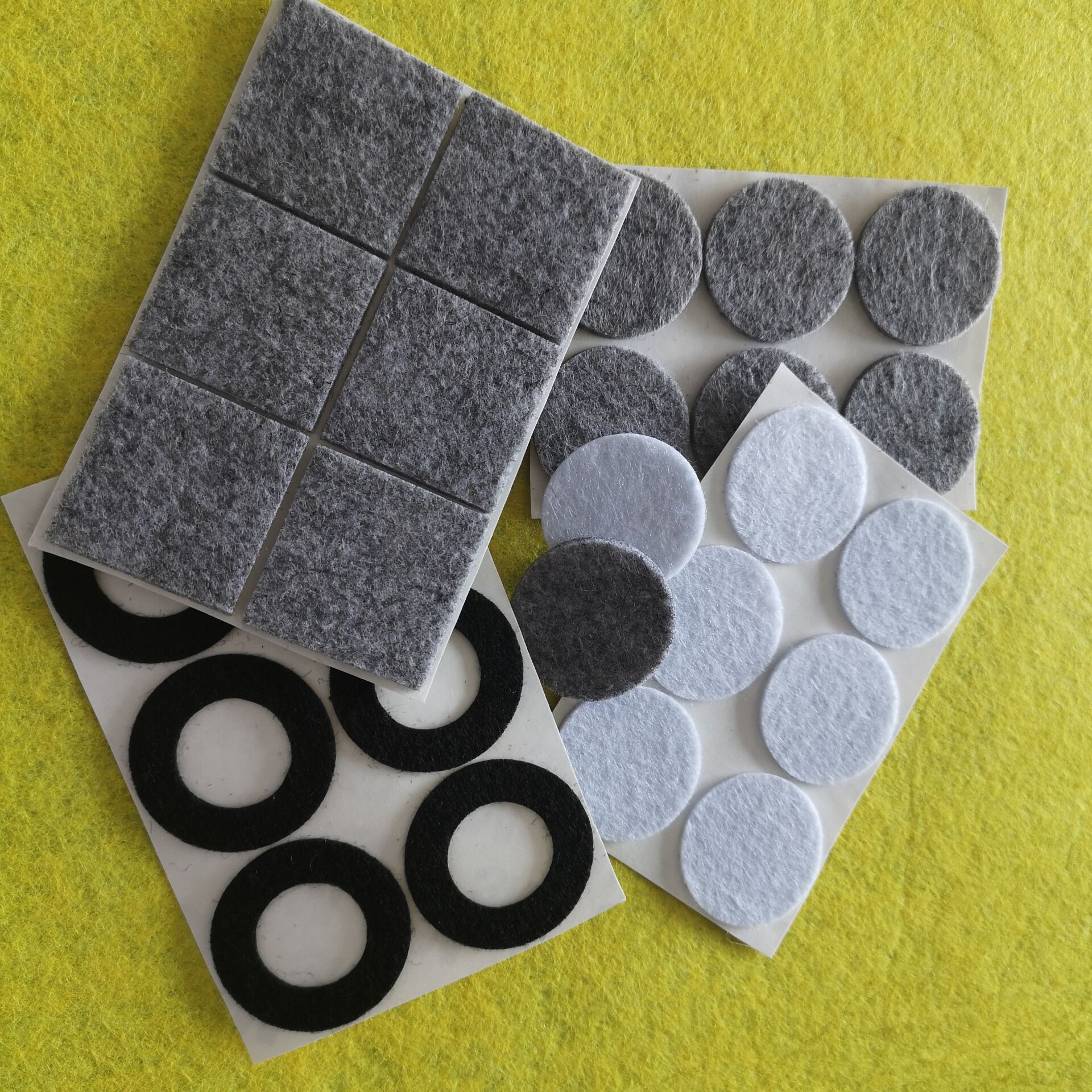 家具防滑保护毛毡脚垫垫片自粘绒布贴自粘不织布垫片
