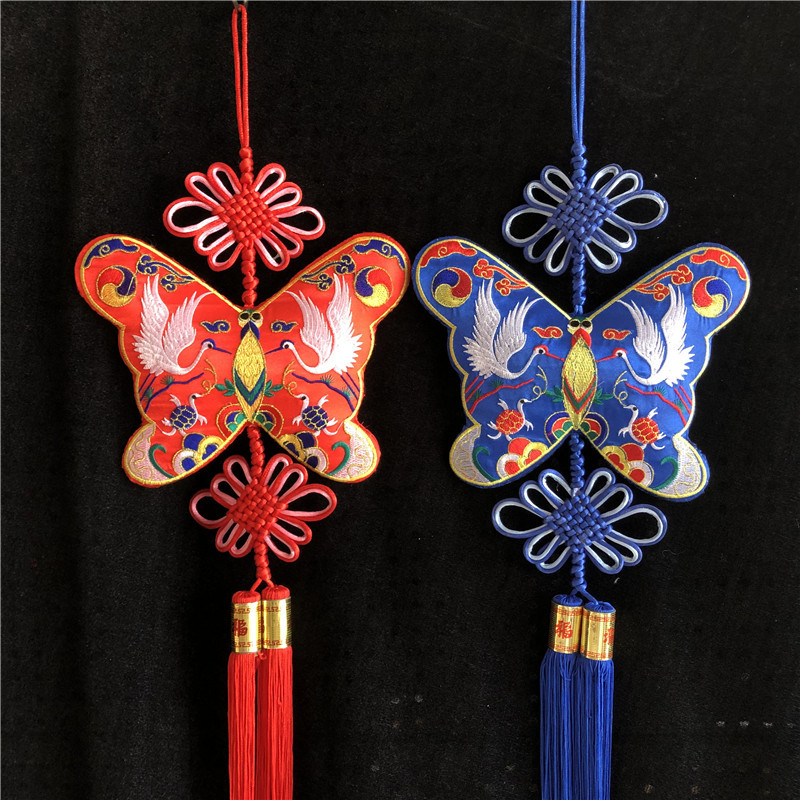 韩国传统民俗刺绣蝴蝶朝鲜族平安长寿挂家居料理装饰挂件特色工艺