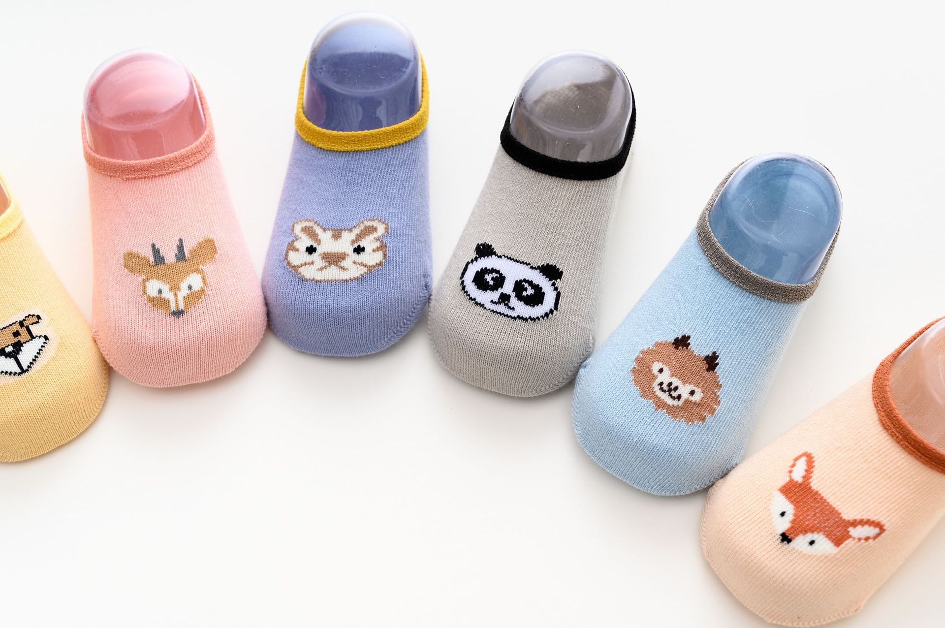 七彩动物 儿童地板袜夏季宝宝袜子棉袜卡通小动物大颗粒防滑点胶