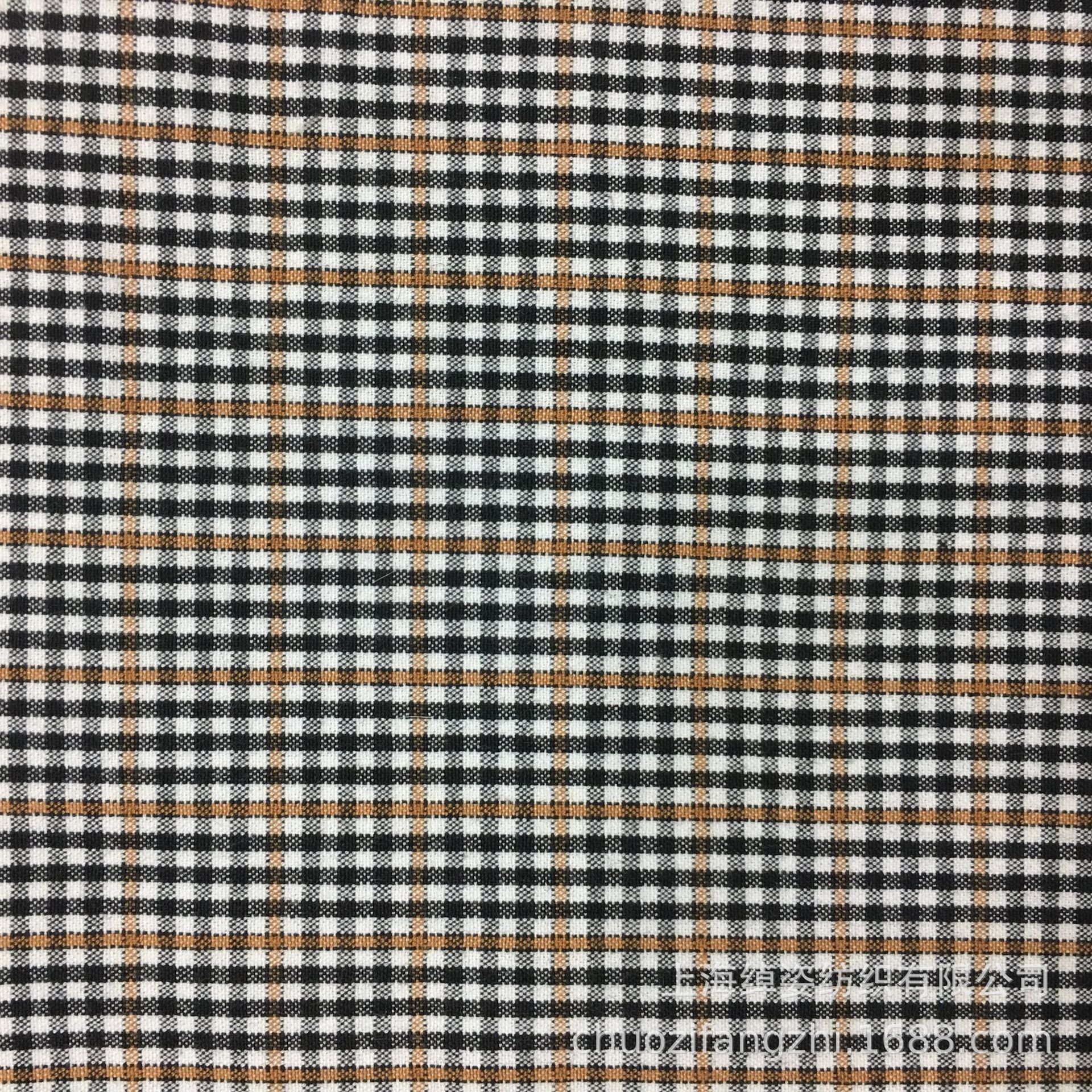 2019秋冬新品服装面料tr格子布料西装面料衬衫料小格子面料
