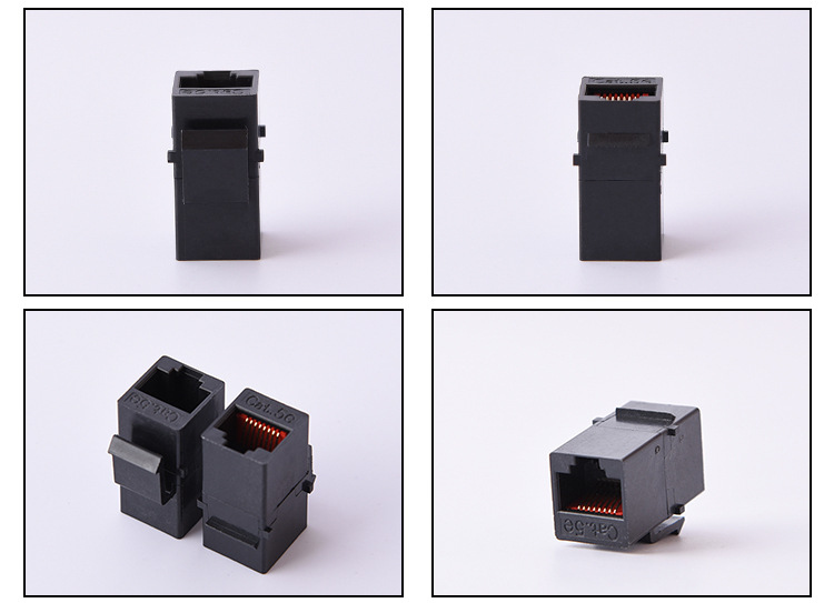 超五类cat6网络直通模块墙壁面板电脑网络直通头 配线架rj45模块
