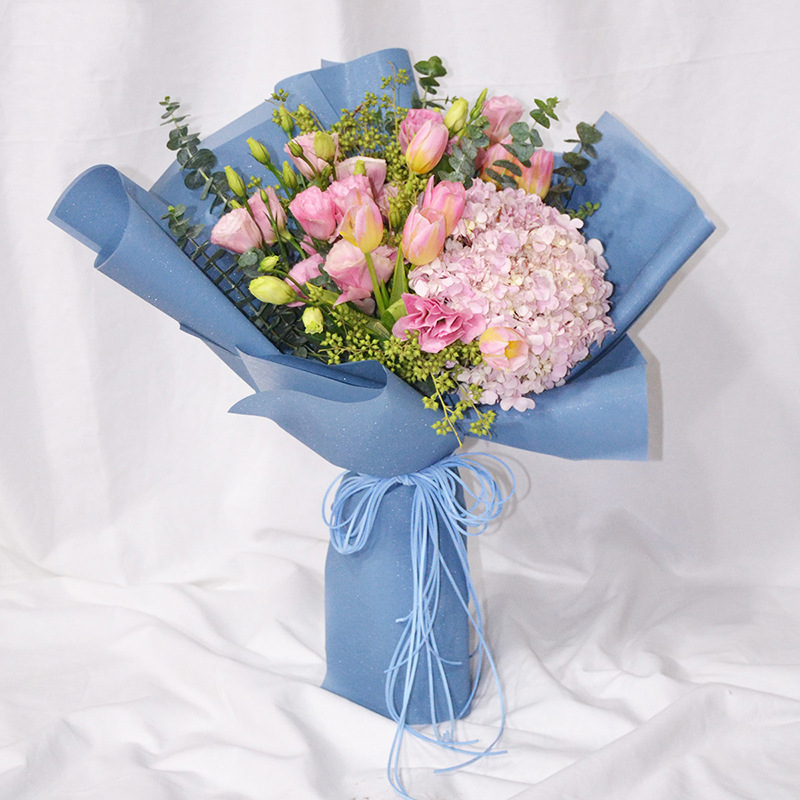 花派对 韩式鲜花包装纸法兰丝高档花束包装材料玫瑰花包装纸批发