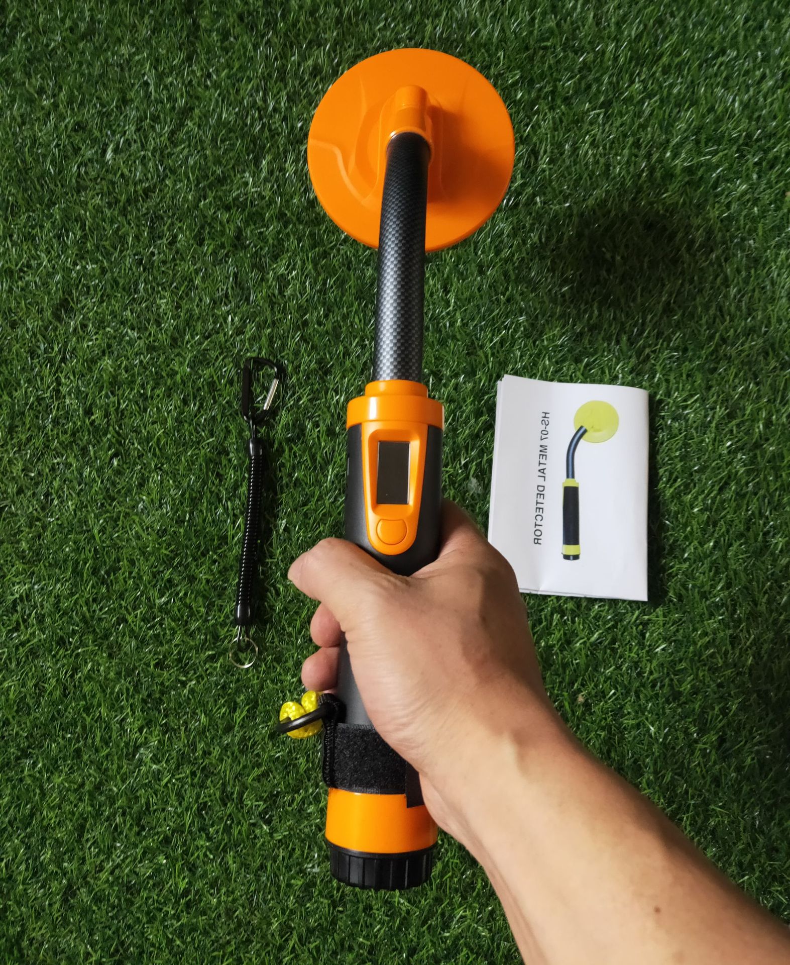 hs07橙色新款全防水手持金属探测器水下30米寻找丢失项链戒指