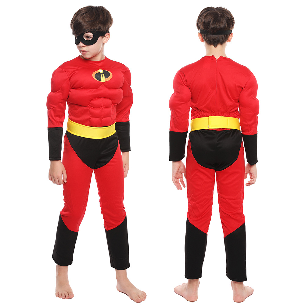 超人总动员服装 cosplay节日儿童演出服派对舞会走秀超人肌肉服装
