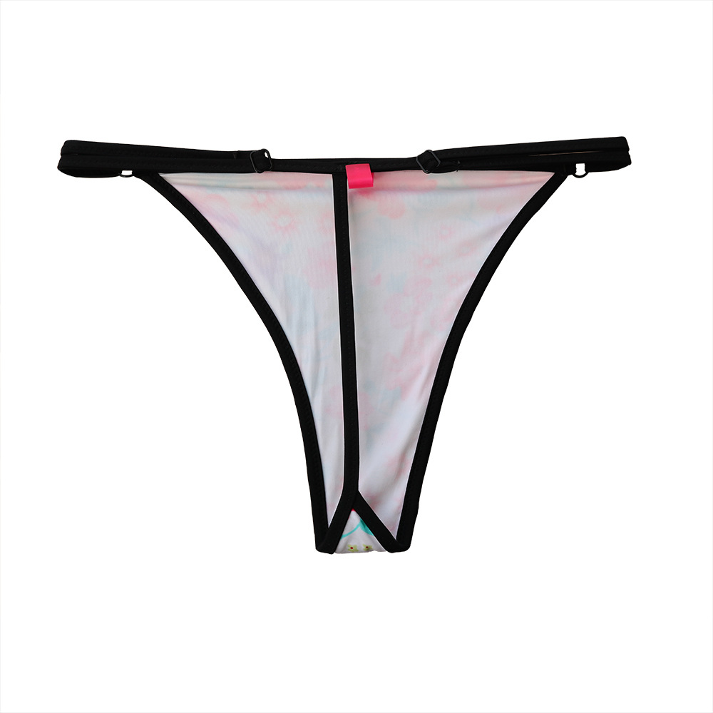 wish速卖通ebay超级性感丁字裤比基尼裤子撞色带bikini松紧扣泳裤