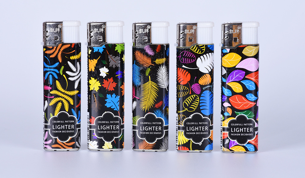 凯牌苹果中华烟标包膜909打火机定制一次性塑料打火机电子机批发