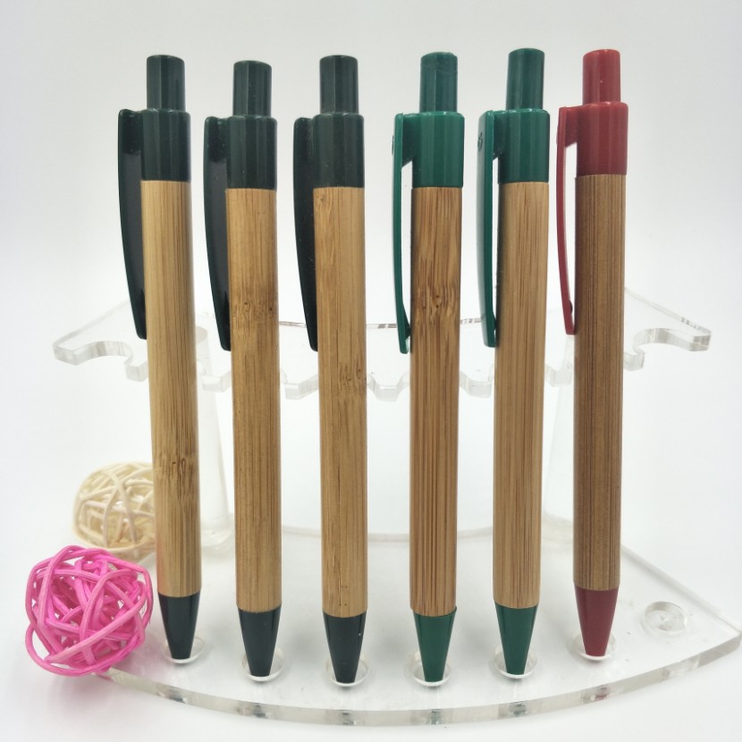 竹子笔竹筒环保笔竹竿弹跳跳动圆珠笔酒店学校广告用可定制logo