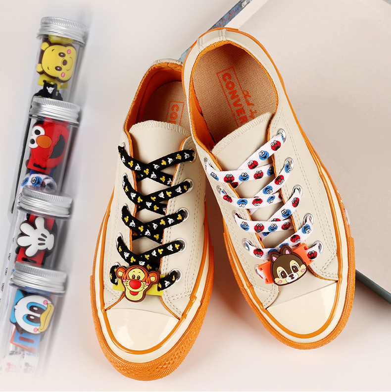 卡通印花鞋带 儿童鞋带抖音潮牌高帮低帮扁鞋带