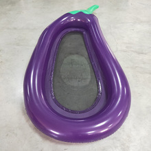 厂家生产销售充气茄子水上浮排茄子浮床水果游泳圈充气水床