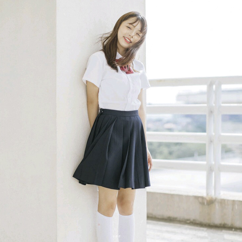 日系jk制服女学院风韩版女夏毕业白衬衫百褶裙中学生校服班服套装