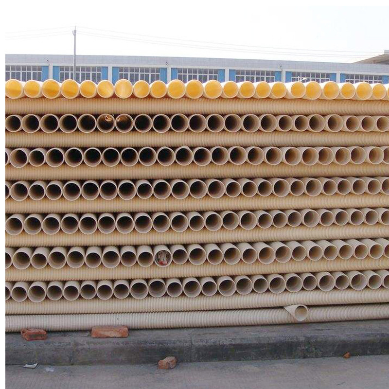 厂家upvc双壁波纹管 市政通信穿线管pvc塑料管穿线通讯管加工定制